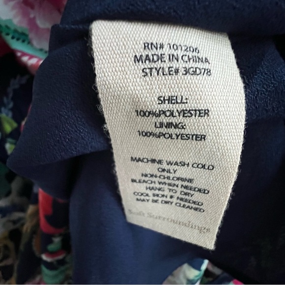 Soft Surroundings Navy Paisley Floral Samantha Maxi Dress PM Coastal Preppy - Picture 14 of 16